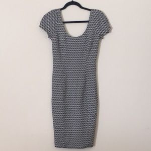 DIANE VON FURSTENBERG, Blue & Cream Pattern Dress